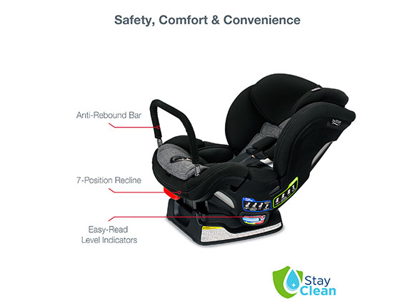 2 Layer Impact Protection Britax Boulevard ClickTight Anti-Rebound Bar Convertible Car Seat Rear & Forward Facing 5 to 65 Pounds StayClean Fabric with Nanotex Technology 